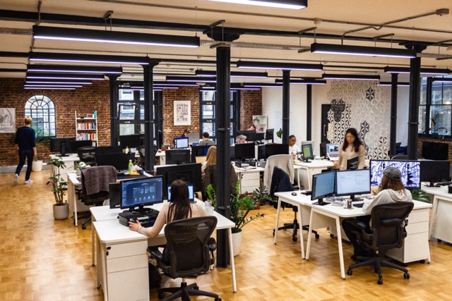 The Fifty Five and Five team at the Leather Market office, London Bridge