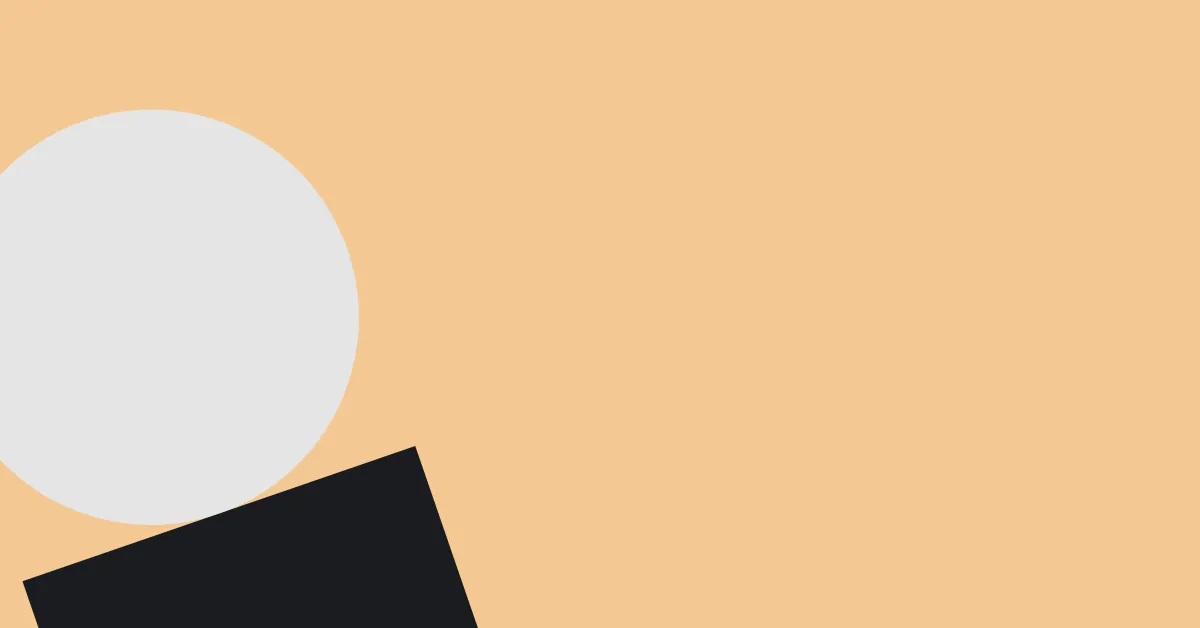 Abstract geometric shapes on a peach background, illustrating concepts related to geo SEO.