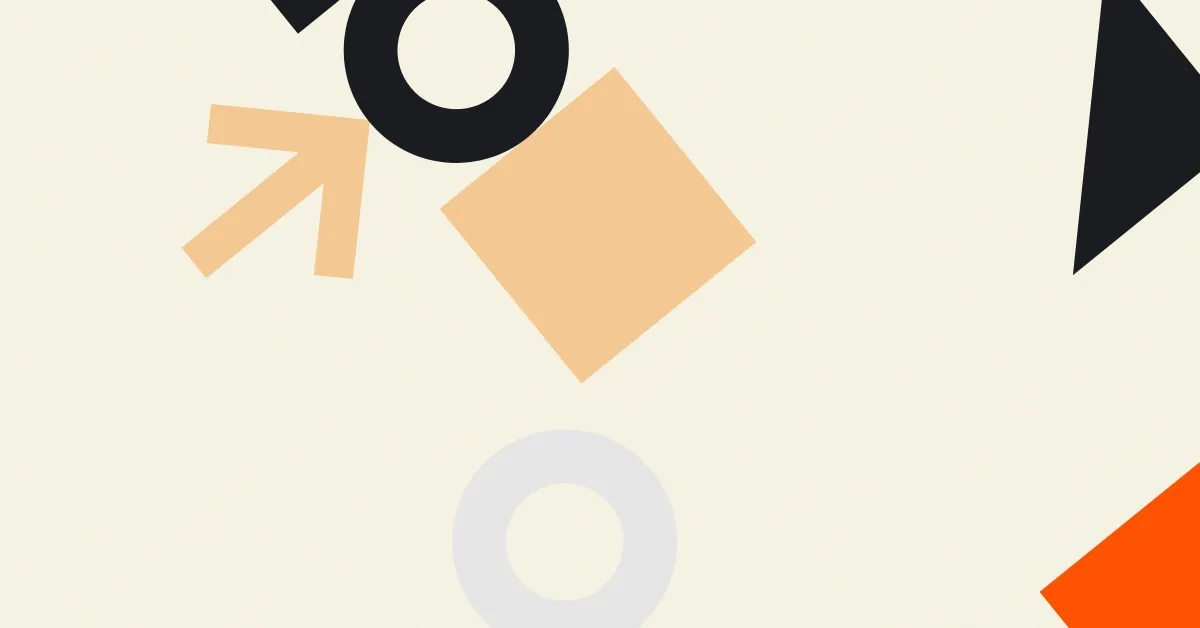 Colorful geometric shapes on a light background, representing concepts in AI powered marketing tools.